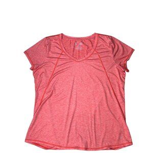 Xersion XL Essential Performance Tee Coral Heather V-Neck Short Sleeve 1864